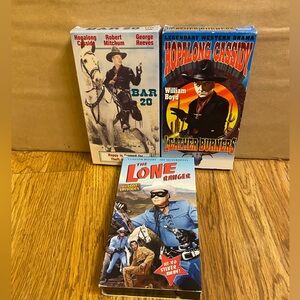 Vintage Cowboy Western VHS Bundle Including Hopalong Cassidy And The Lone Ranger